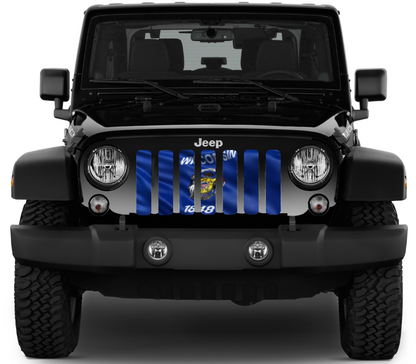 Waving Wisconsin State Flag Grille Insert