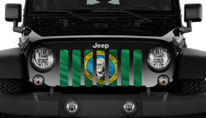 Waving Washington State Flag Grille Insert