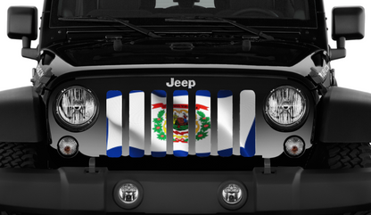 Waving West Virginia State Flag Grille Insert