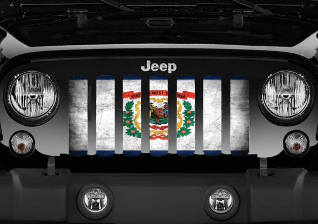 West Virginia Grunge State Flag Grille Insert