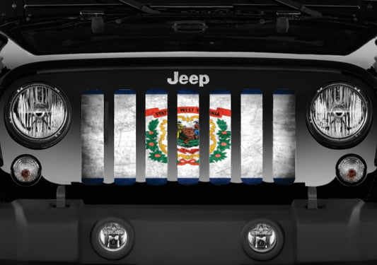 West Virginia Grunge State Flag Grille Insert