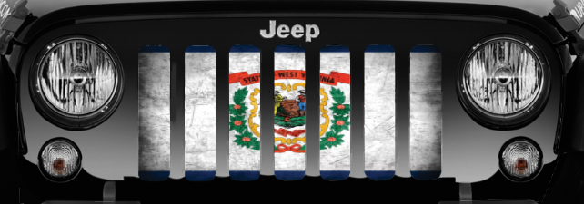 West Virginia Grunge State Flag Grille Insert