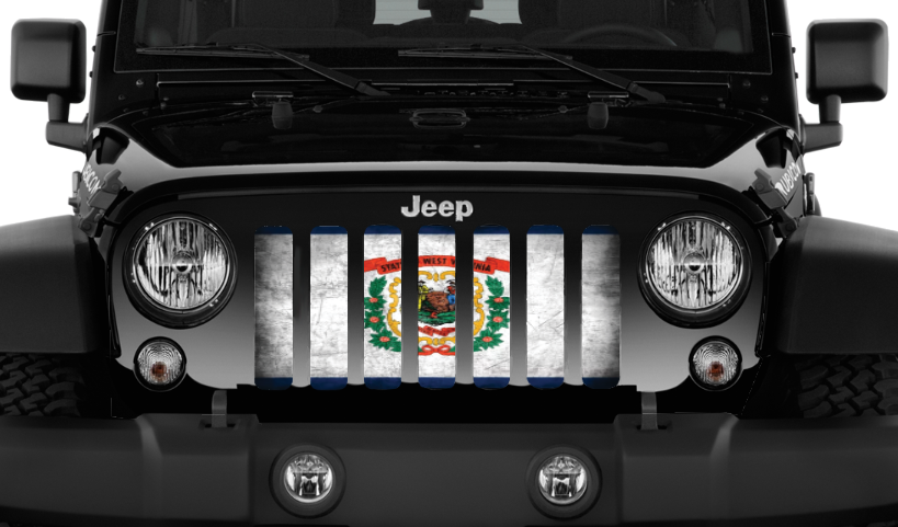 West Virginia Grunge State Flag Grille Insert