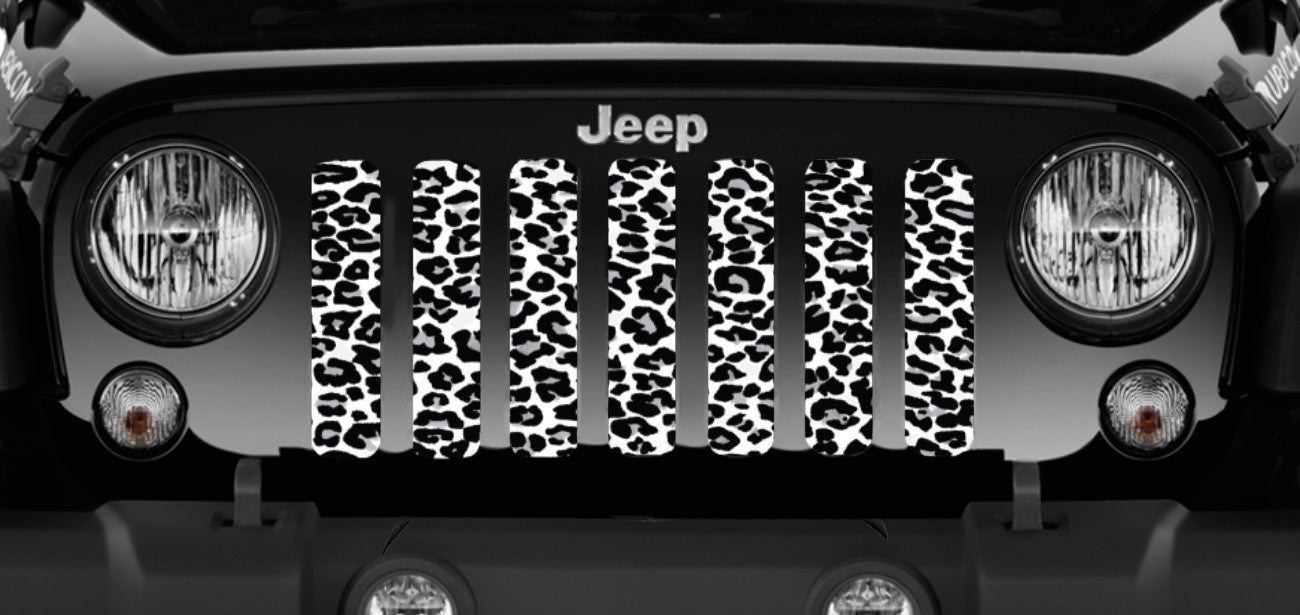 White Leopard Print Grille Insert