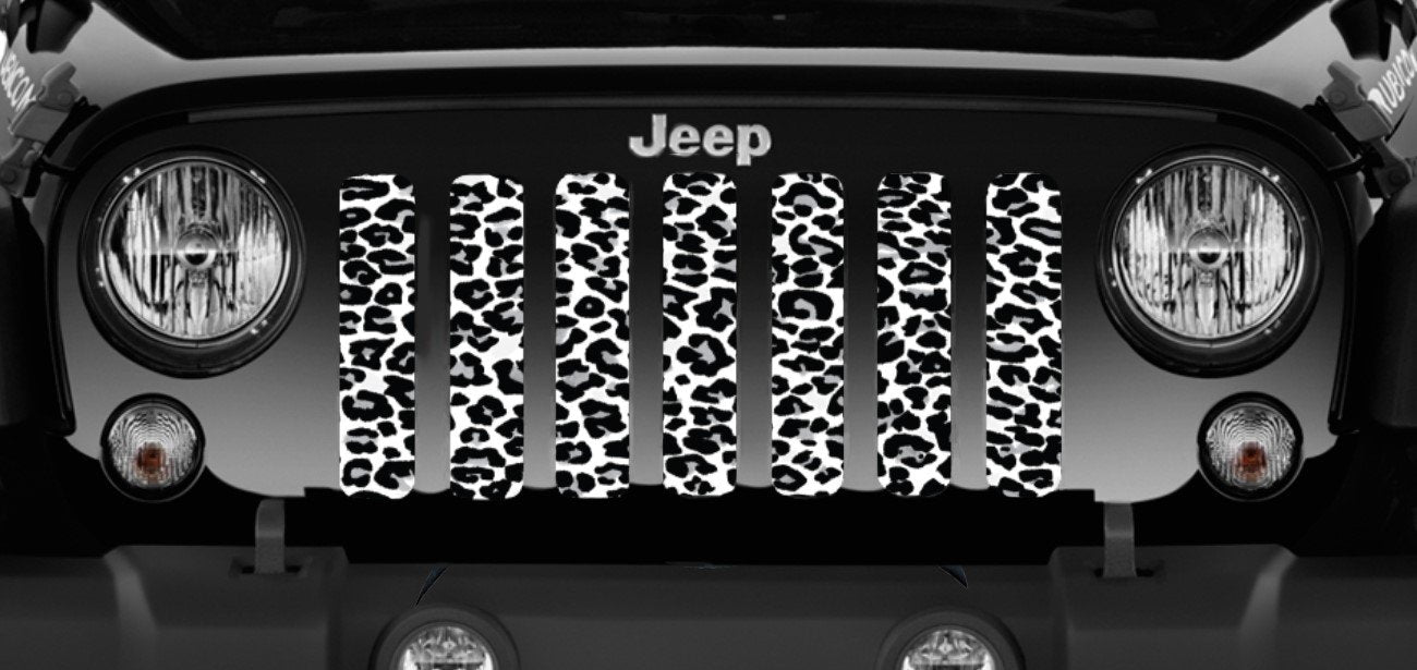 Platinum White Leopard Print Grille Insert