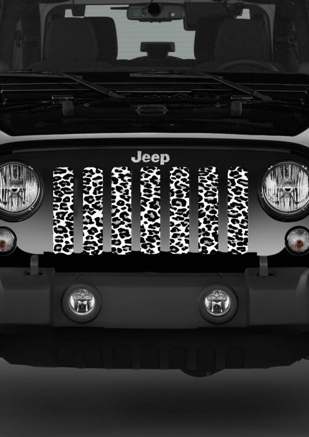 White Leopard Print Grille Insert