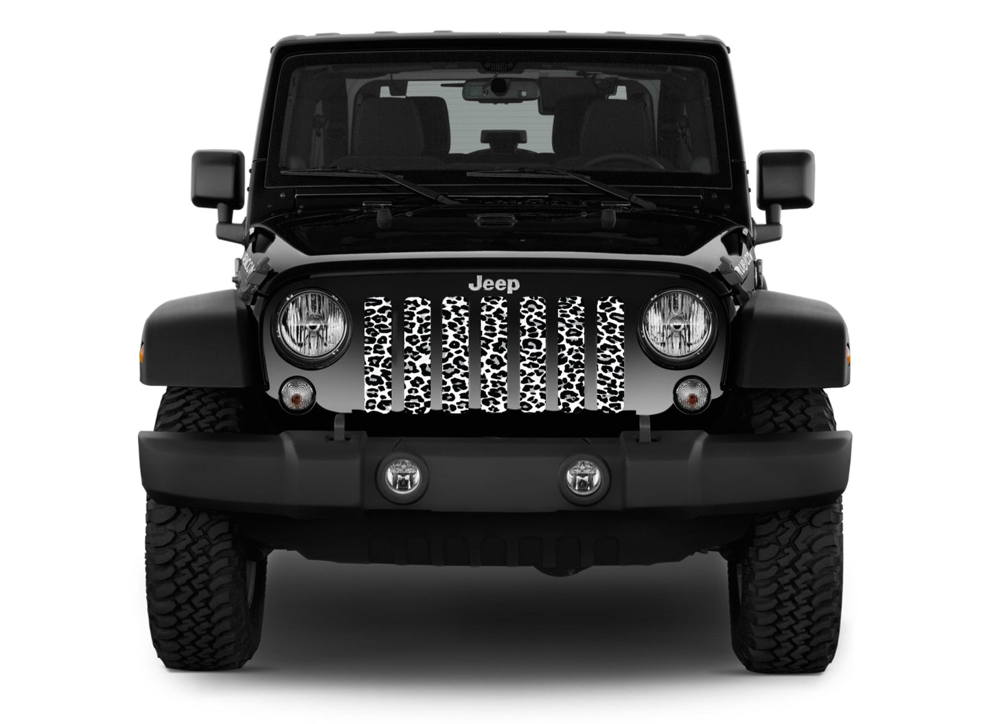 White Leopard Print Grille Insert