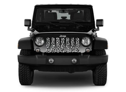 White Leopard Print Grille Insert