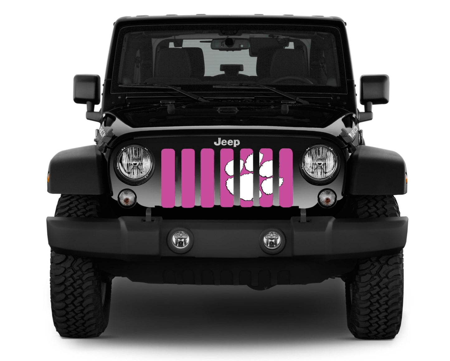 White Tiger Paw Hot Pink Grille Insert