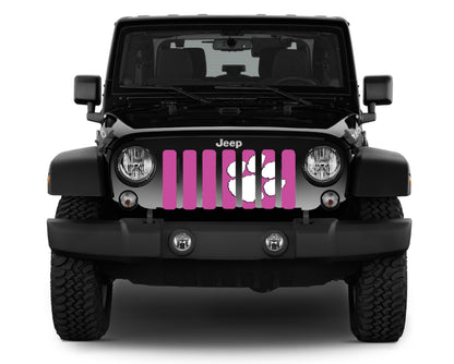 White Tiger Paw Hot Pink Grille Insert