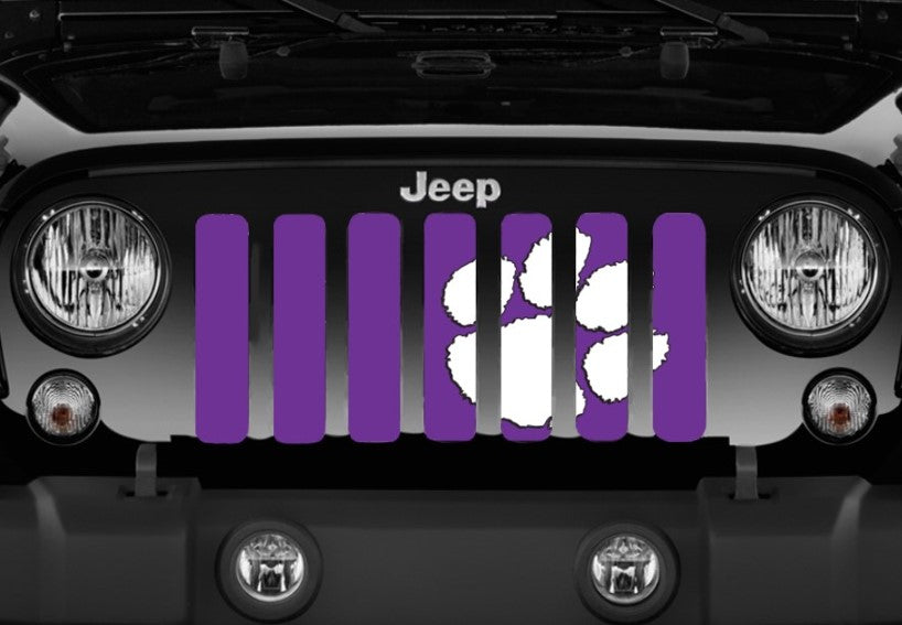 White Tiger Paw Purple Grille Insert