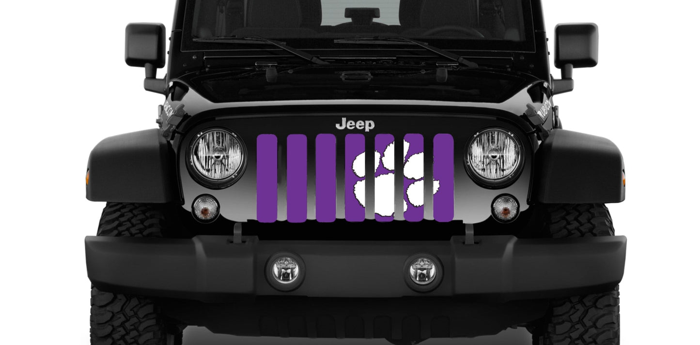 White Tiger Paw Purple Grille Insert