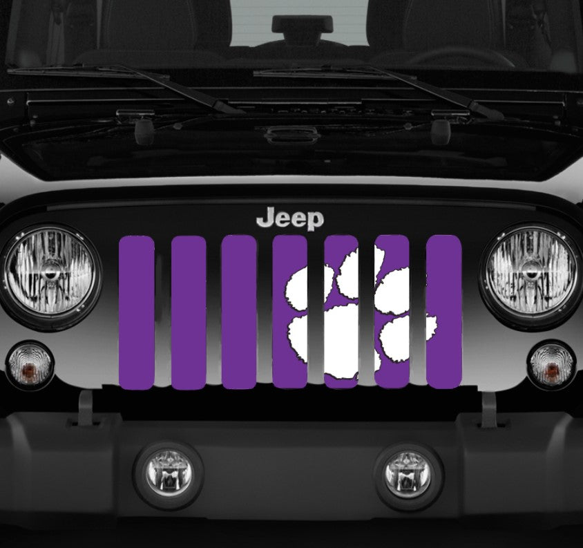 White Tiger Paw Purple Grille Insert
