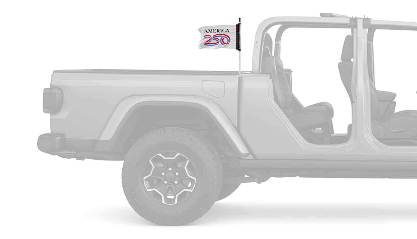 America 250 12"x18" Forever Wave Flag for Jeep Gladiator JT