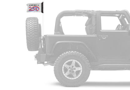 America 250 12"x18" Forever Wave Flag for Jeep Wrangler LJ 2003-2006