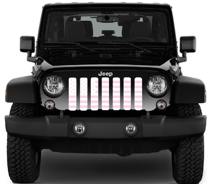 White & Baby Pink American Flag Grille Insert