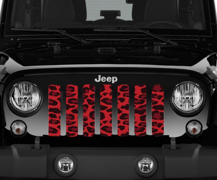 Wild Red Leopard Print Grille Insert