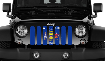 Wisconsin State Flag Grille Insert