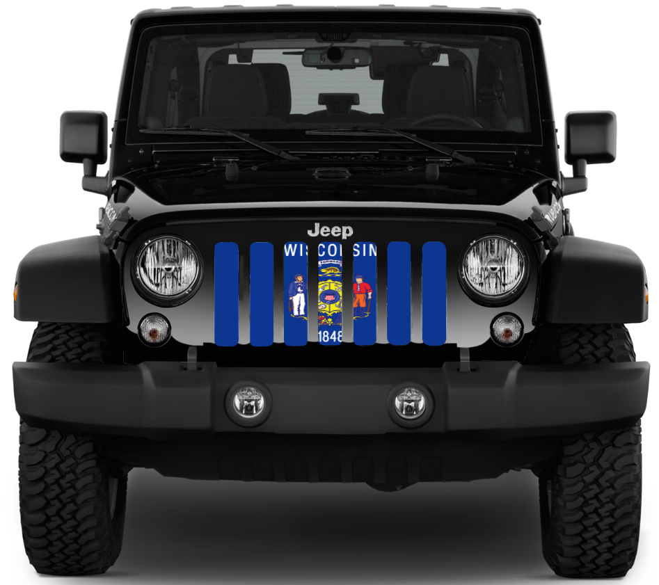 Wisconsin State Flag Grille Insert