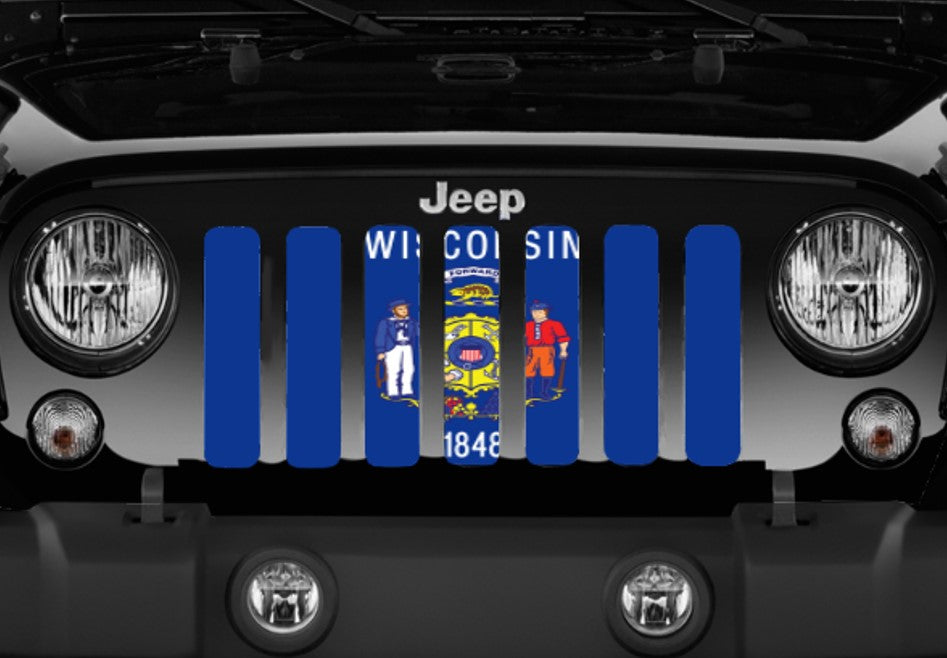 Wisconsin State Flag Grille Insert