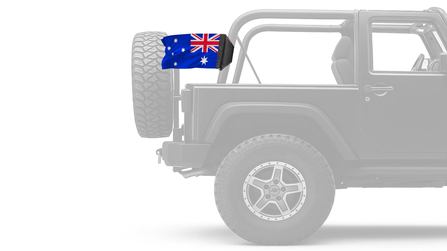 Australia 12"x18" Forever Wave Flag for Jeep Wrangler JKU 4-Door 2007-2018