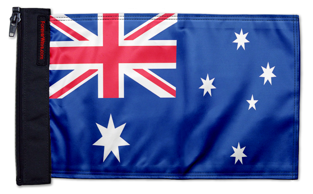 Australia 12"x18" Forever Wave Flag for Jeep Wrangler JKU 4-Door 2007-2018