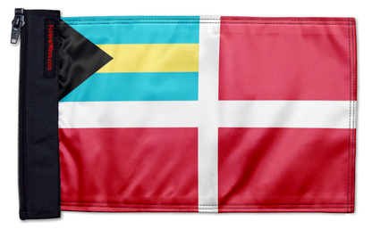 Bahamas Courtesy 12"x18" Forever Wave Flag for Jeep Wrangler JKU 4-Door 2007-2018