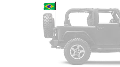 Brazil 12"x18" Forever Wave Flag for Jeep Wrangler JKU 4-Door 2007-2018
