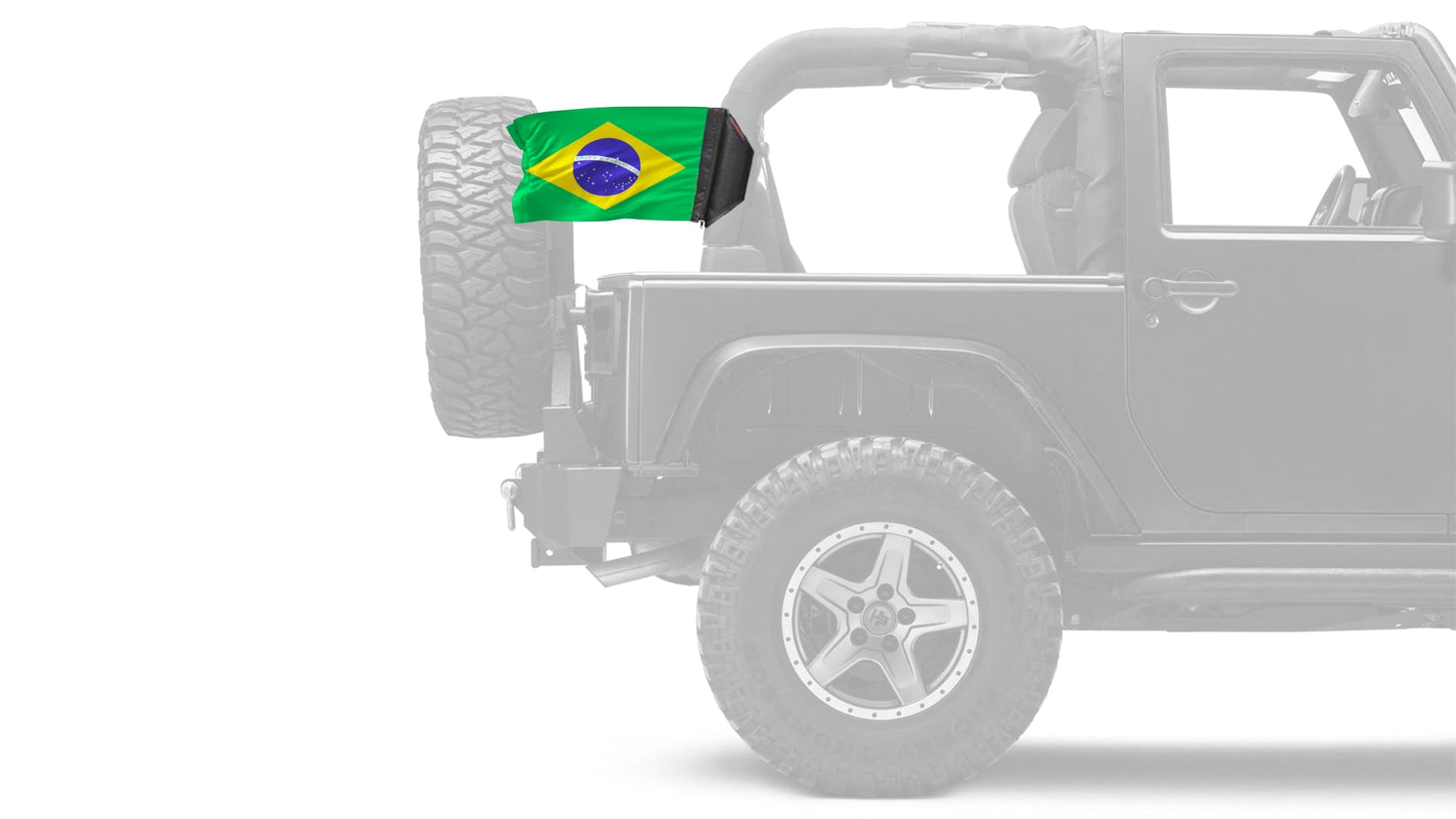 Brazil 12"x18" Forever Wave Flag for Jeep Wrangler JLU 4-Door 2018-Present