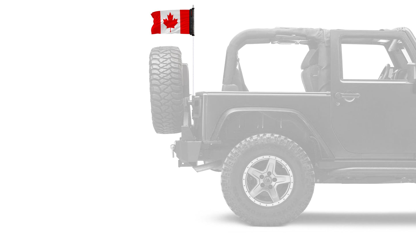 Canada 12"x18" Forever Wave Flag for Jeep Wrangler JLU 4-Door 2018-Present