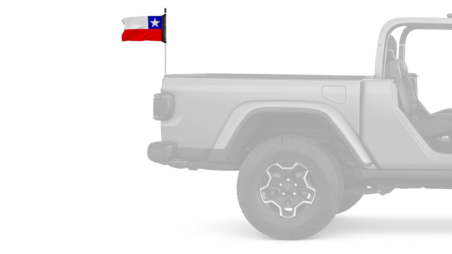 Chile 12"x18" Forever Wave Flag for Jeep Wrangler JKU 4-Door 2007-2018