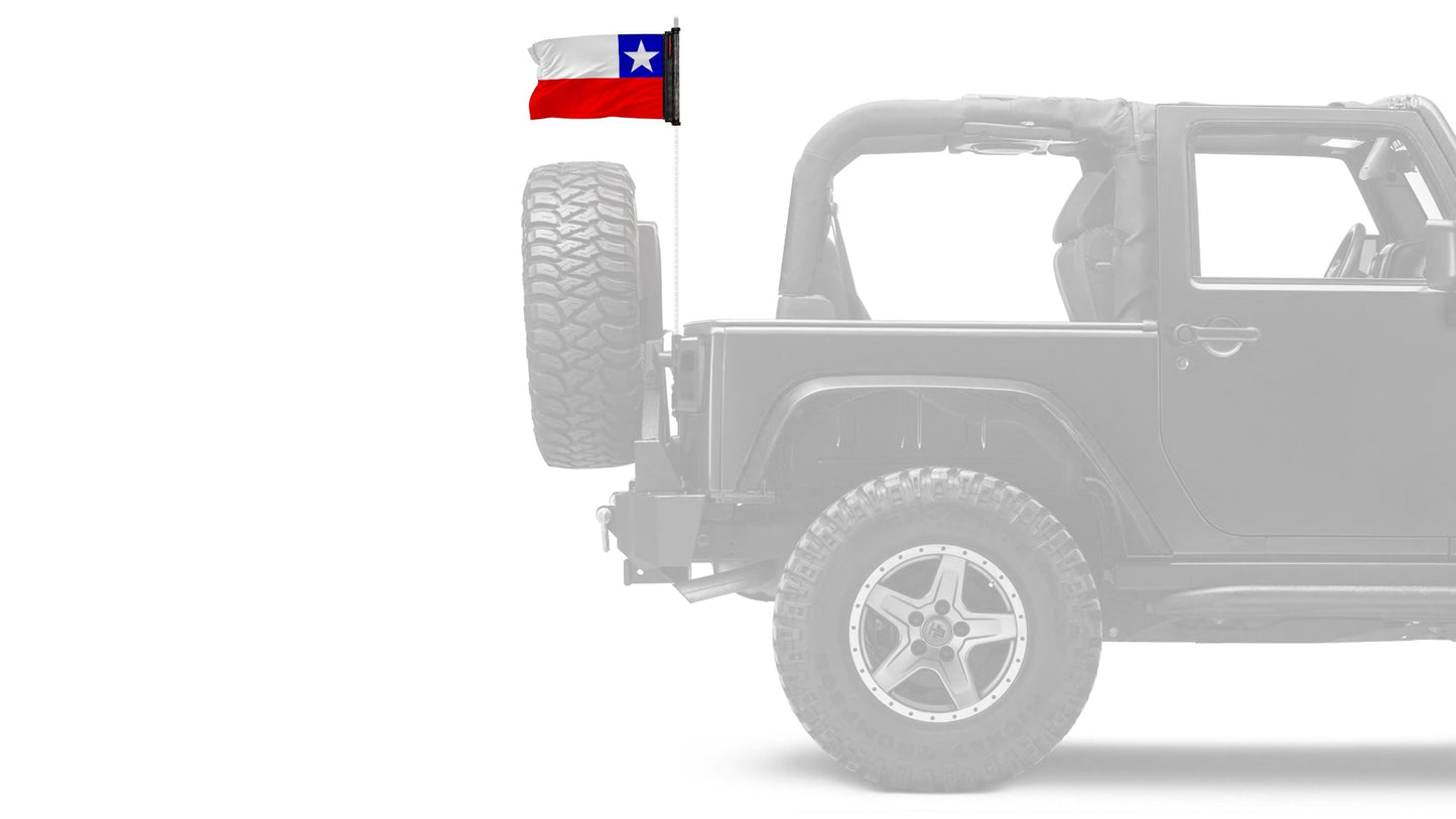 Chile 12"x18" Forever Wave Flag for Jeep Wrangler JLU 4-Door 2018-Present