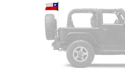 Chile 12"x18" Forever Wave Flag for Jeep Wrangler JLU 4-Door 2018-Present