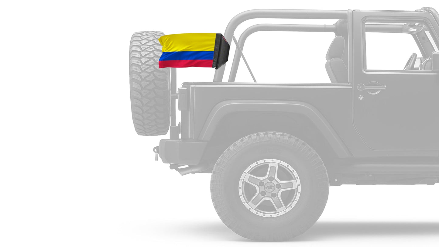 Colombia 12"x18" Forever Wave Flag for Jeep Wrangler JKU 4-Door 2007-2018