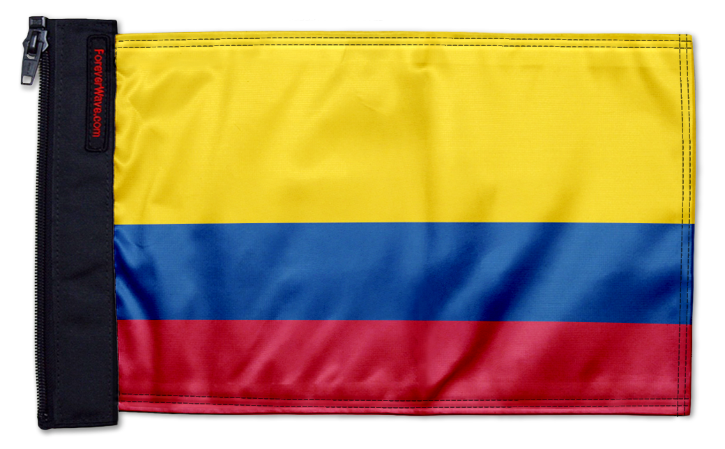 Colombia 12"x18" Forever Wave Flag for Jeep Wrangler JKU 4-Door 2007-2018