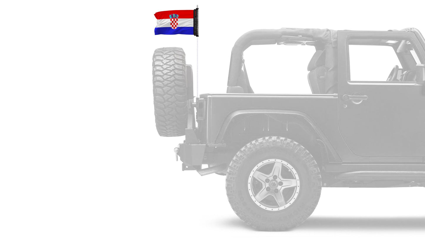 Croatia 12"x18" Forever Wave Flag for Jeep Wrangler JLU 4-Door 2018-Present