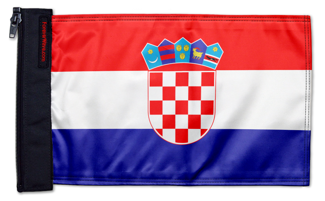 Croatia 12"x18" Forever Wave Flag for Jeep Wrangler JLU 4-Door 2018-Present
