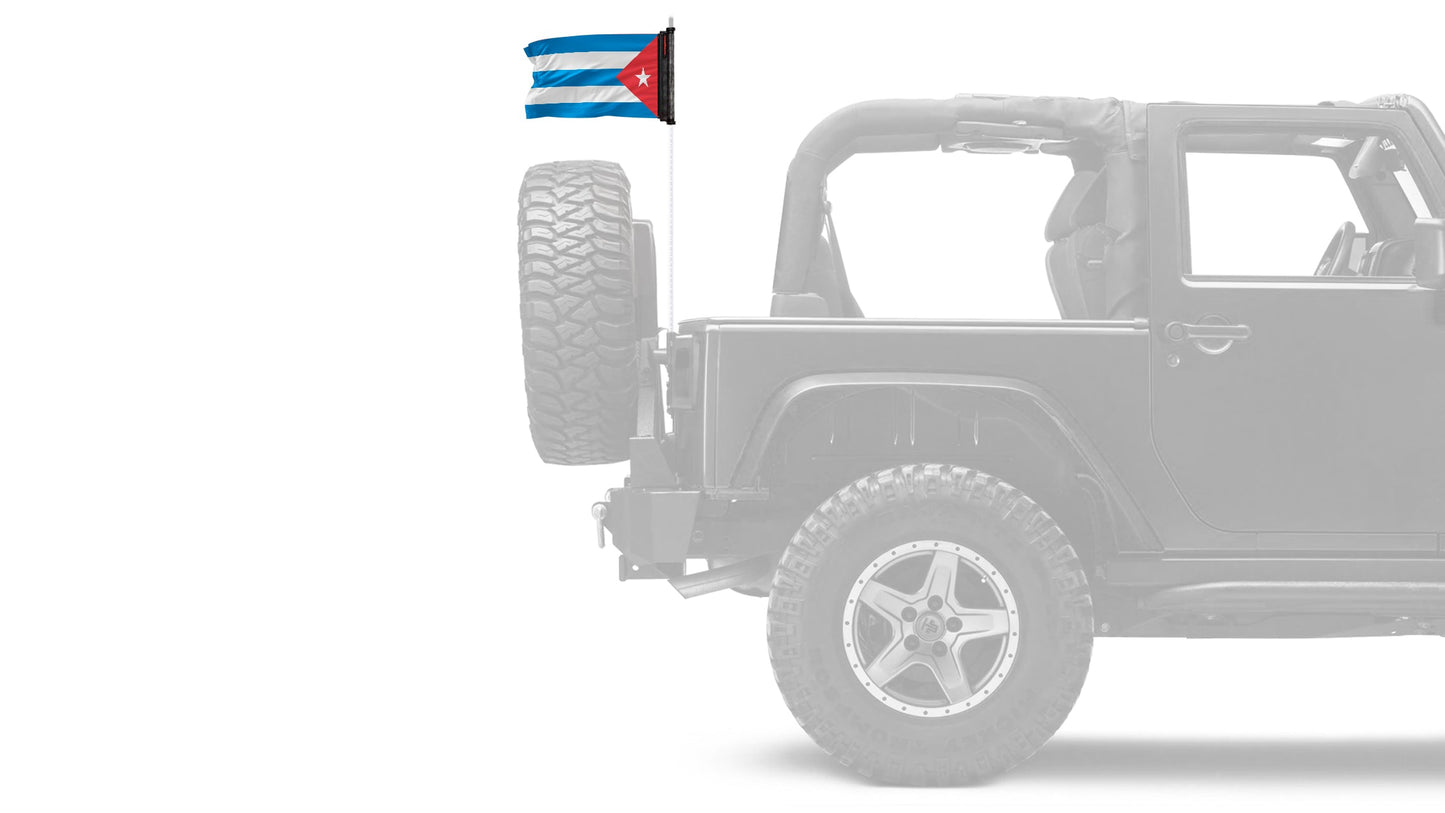 Cuba 12"x18" Forever Wave Flag for Jeep Wrangler JKU 4-Door 2007-2018