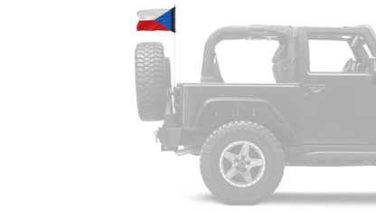 Czech Republic 12"x18" Forever Wave Flag for Jeep Wrangler LJ 2003-2006