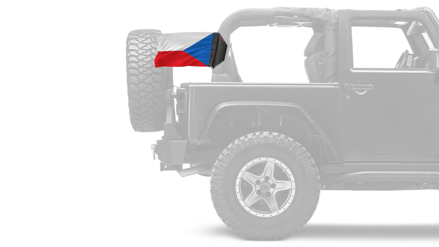 Czech Republic 12"x18" Forever Wave Flag for Jeep Wrangler JLU 4-Door 2018-Present