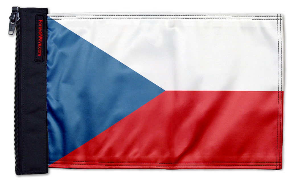 Czech Republic 12"x18" Forever Wave Flag for Jeep Wrangler JLU 4-Door 2018-Present