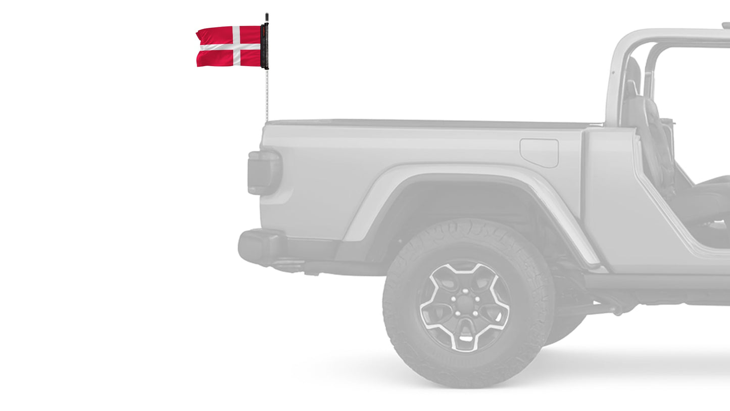 Denmark 12"x18" Forever Wave Flag for Jeep Wrangler JLU 4-Door 2018-Present