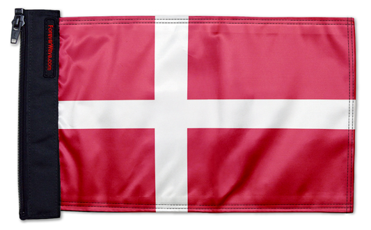 Denmark 12"x18" Forever Wave Flag for Jeep Wrangler JK 2-Door 2007-2018
