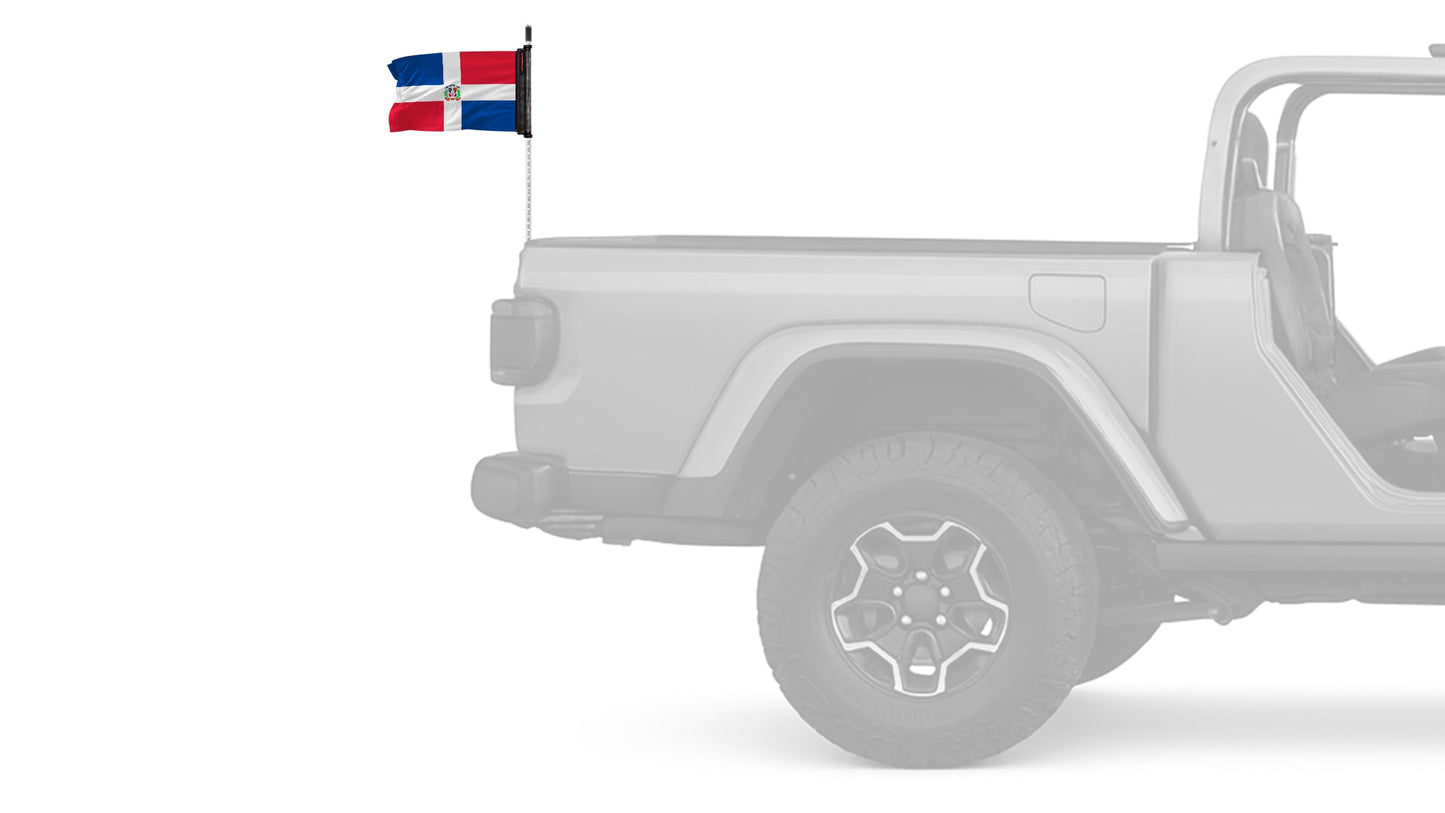 Dominican Republic 12"x18" Forever Wave Flag for Jeep Wrangler JLU 4-Door 2018-Present