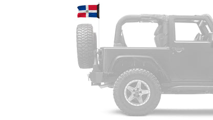 Dominican Republic 12"x18" Forever Wave Flag for Jeep Wrangler JKU 4-Door 2007-2018