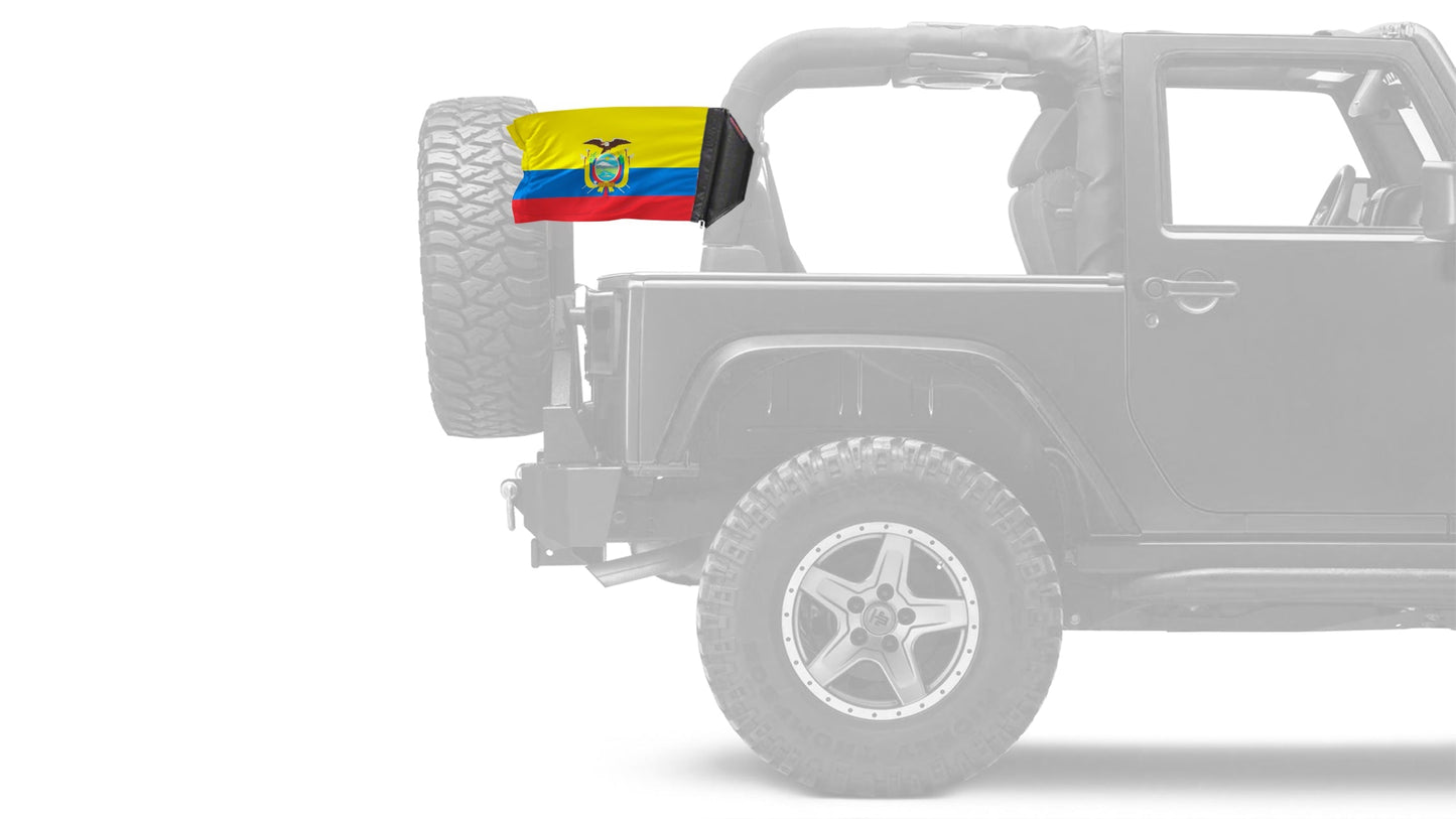 Ecuador 12"x18" Forever Wave Flag for Jeep Wrangler JLU 4-Door 2018-Present