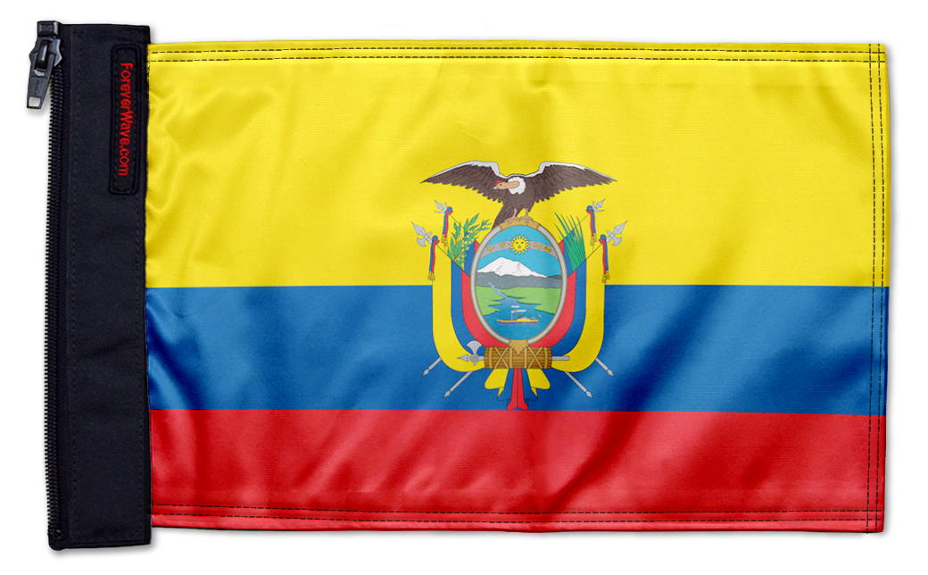 Ecuador 12"x18" Forever Wave Flag for Jeep Wrangler JLU 4-Door 2018-Present