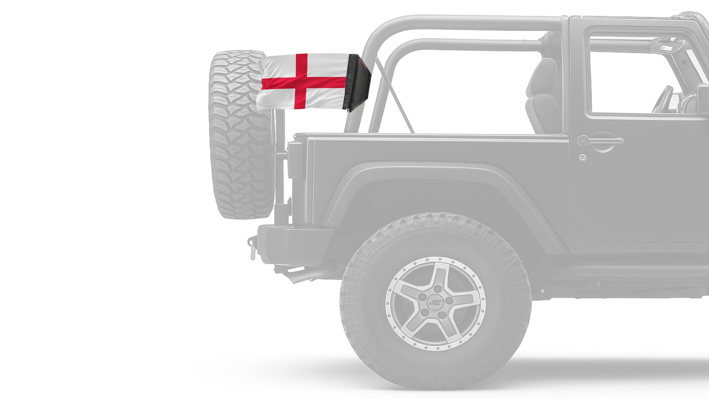 England 12"x18" Forever Wave Flag for Jeep Wrangler JKU 4-Door 2007-2018
