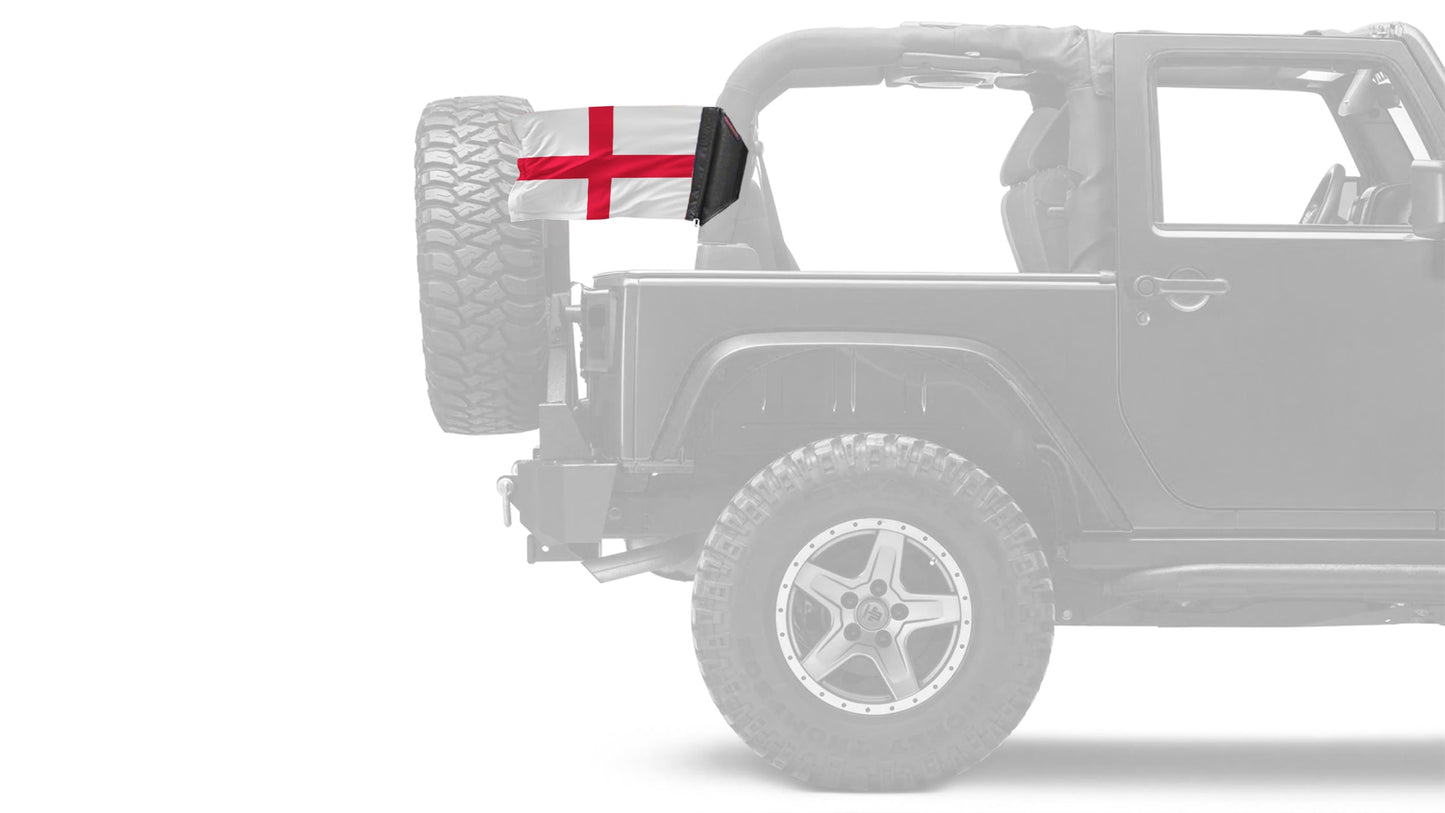 England 12"x18" Forever Wave Flag for Jeep Wrangler JLU 4-Door 2018-Present