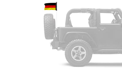 Germany 12"x18" Forever Wave Flag for Jeep Wrangler JLU 4-Door 2018-Present